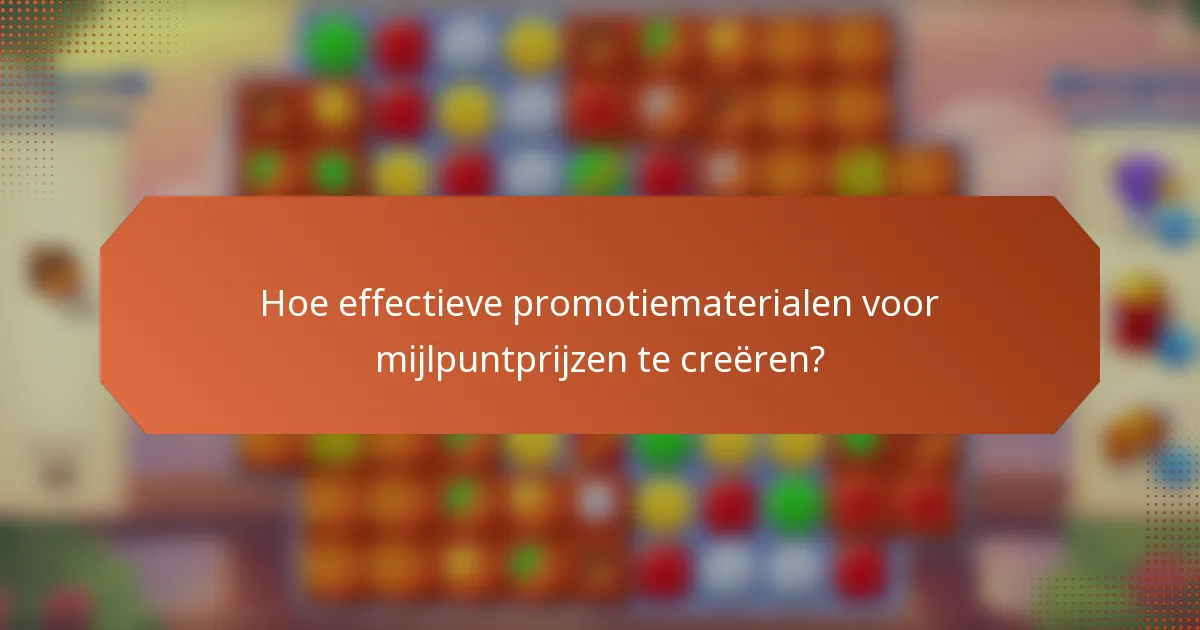 Hoe effectieve promotiematerialen voor mijlpuntprijzen te creëren?