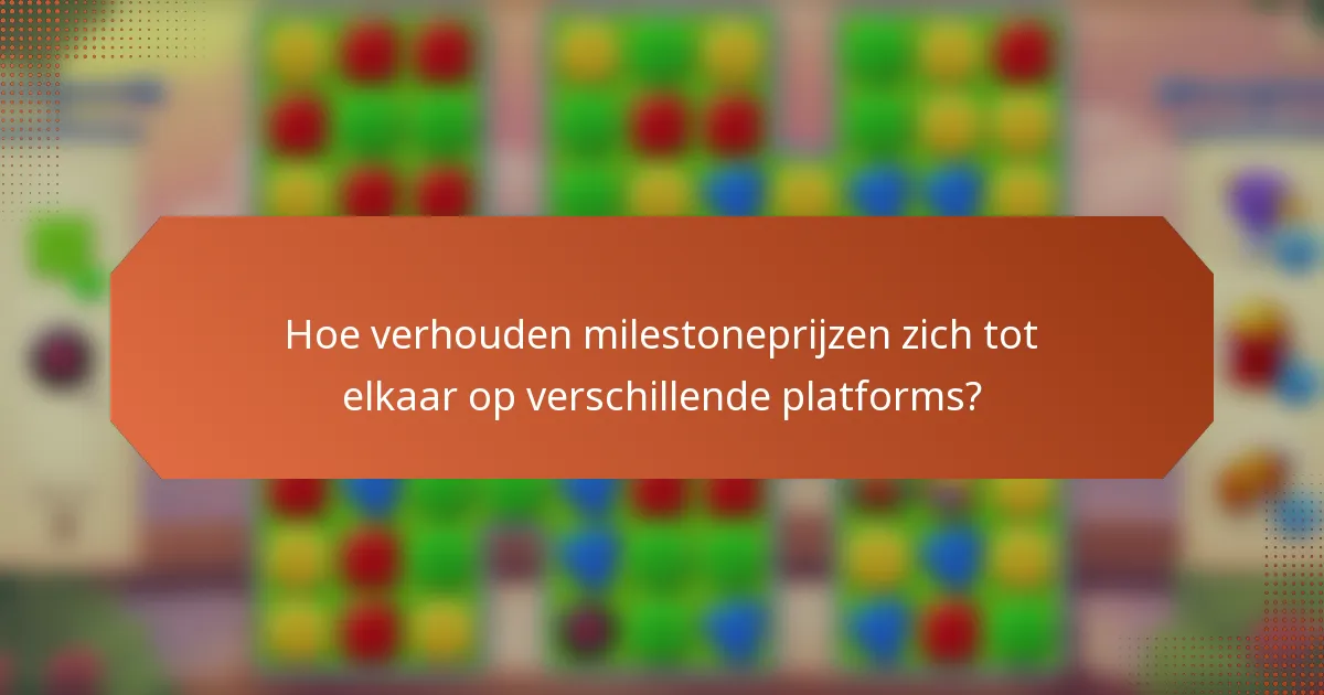 Hoe verhouden milestoneprijzen zich tot elkaar op verschillende platforms?