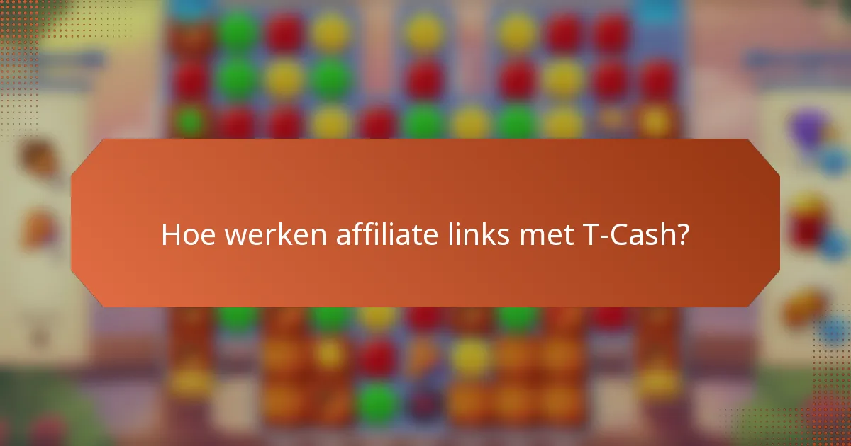 Hoe werken affiliate links met T-Cash?