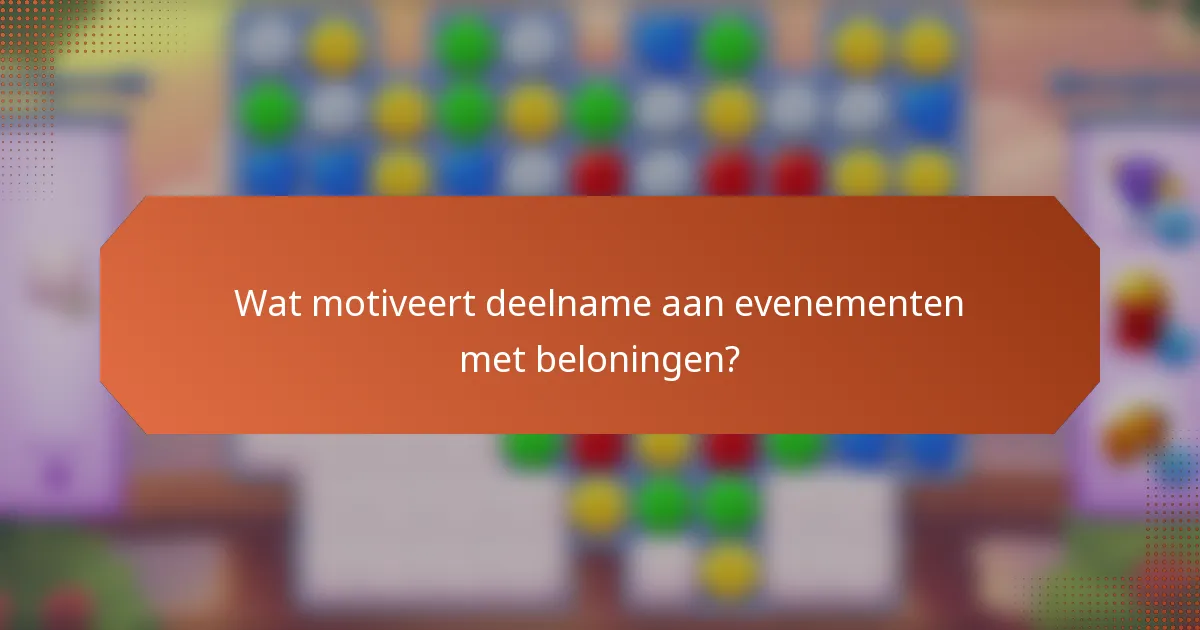 Wat motiveert deelname aan evenementen met beloningen?